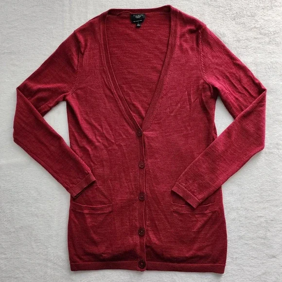 Talbots Cardigan Womens Small Petite Pure Italian Merino Wool Luxury Knit Dainty - Picture 5 of 12